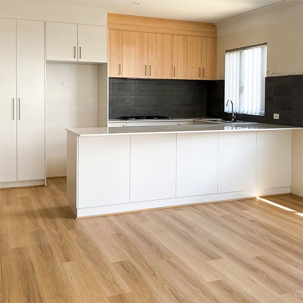 Subiaco hybrid planks in a new kitchen by Move Homes